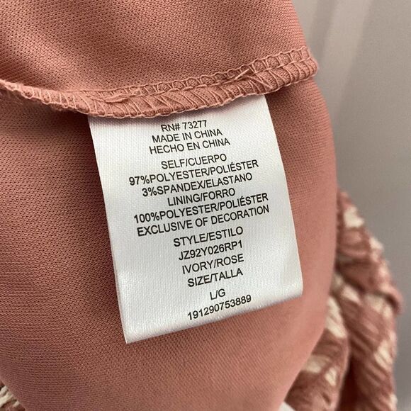 Candie's Smocked Sleeveless Polka Dot Halter Tie Jumpsuit Large Pink White New - Picture 11 of 12